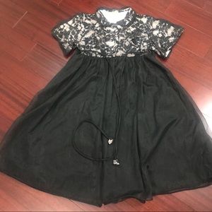 Vintage Gotham Black Lace Babydoll Nylon Robe READ